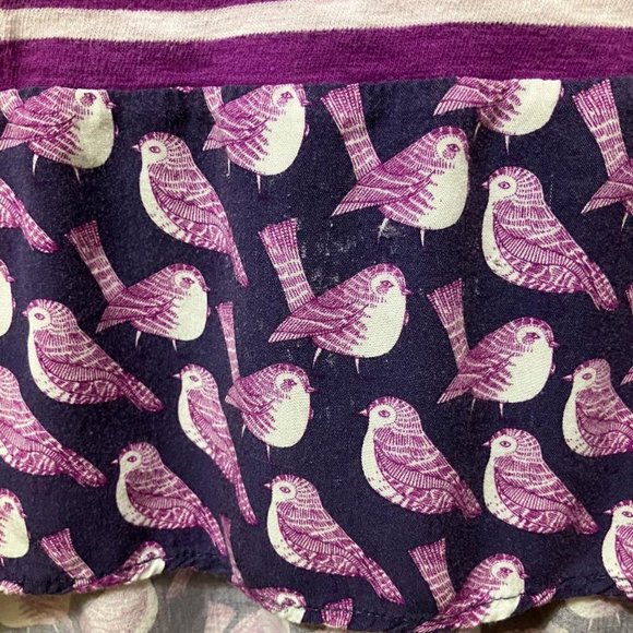 Anthropologie Postmark Fairley Purple Striped/Bird Pattern High Low Top Size XS - Picture 5 of 9